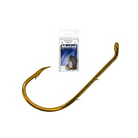   Mustad Beak Baitholder Bronze 4 mit Öhr, Widerhaken Zanderangelhaken 10 Stück