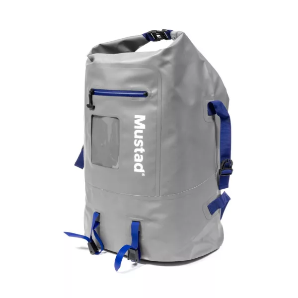 Mustad Daybreak Dry Roll-Up Backpack 40L Grau-Blau Wasserdichter Rucksack