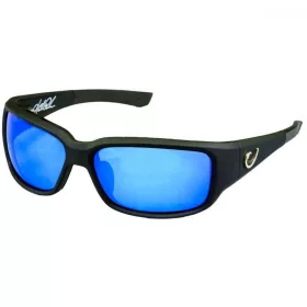   Mustad HP Polarisierte Sonnenbrille - Black Vented Frame, Smoke Lens With Blue Revo