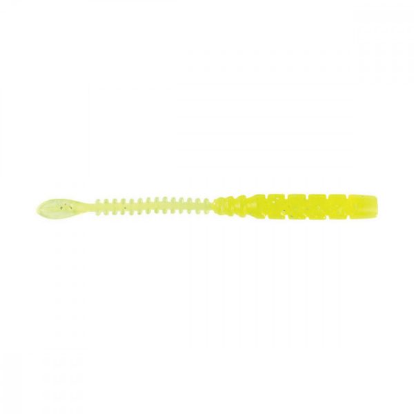 Mustad Aji Beaver Tail 6,35cm Cleaar Chartreuse Plastikköder 12 Stück
