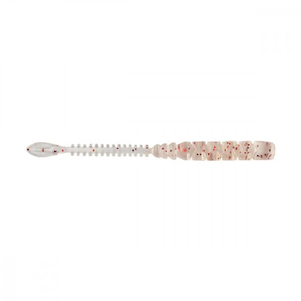 Mustad Aji Beaver Tail 6,35cm UV Klar Rot Glitzer Plastikköder 12 Stk.