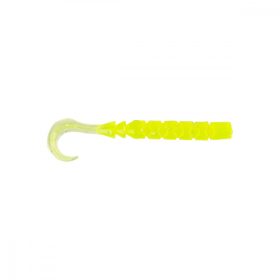   Mustad Aji Curly Tail 6,35cm Klar Chartreuse Plastikköder 12 Stk.