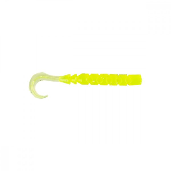 Mustad Aji Curly Tail 6,35cm Klar Chartreuse Plastikköder 12 Stk.