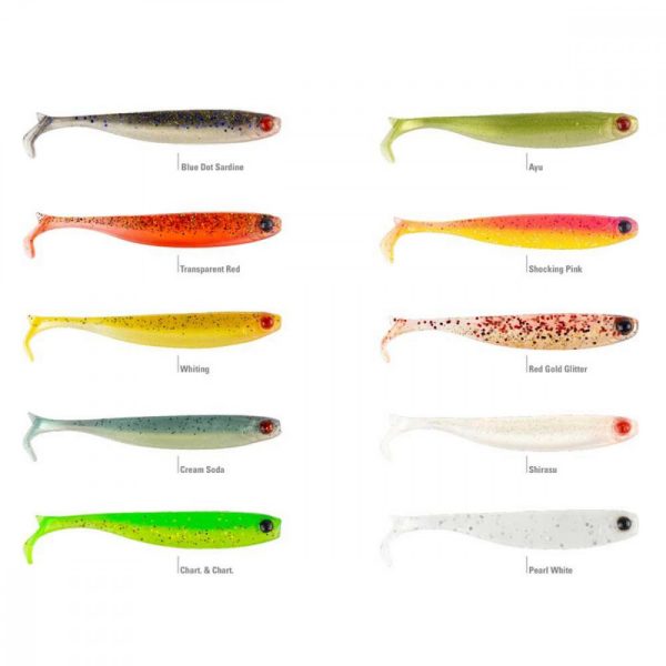 Mustad Mezashi Z-Tail Minnow 8,89cm Perlweiß Kunstköder 6 Stk.