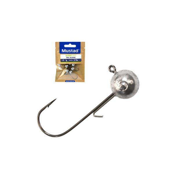 Mustad Ball Jig Head W/Keeper 2/0 12gr Jigkopf mit Haken 25Stk