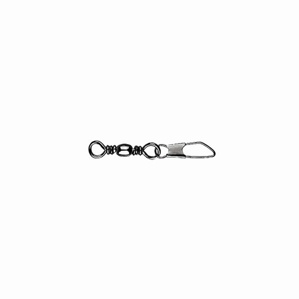 Mustad Barrel Swivel With Safety Snap 18×A0 10 Stück Wirbel mit Sicherheitskarabiner