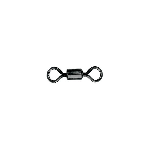 Mustad Rolling Swivel Round Eye 8 Black Nickel Wirbel 10Stk