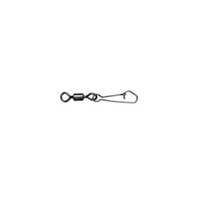   Mustad Rolling Swivel Round Eye With Hook Snap 6 Black Nickel Wirbel 10Stk
