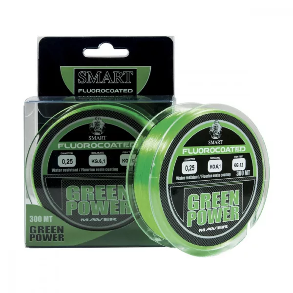 Maver Monofil, Green Power Fluorine 300m 0,250mm Monofil Hauptschnur