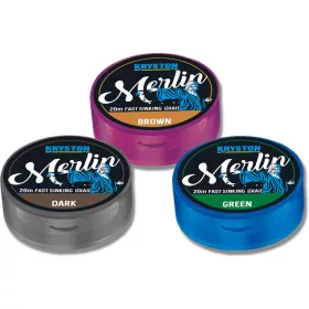   Kriston Merlin Fast Sinking Supple Braid 35Lbs 20m 0.62mm Braun Geflochtene Vorfachschnur-Braun