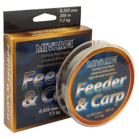  Mivardi Carp&Feeder 0,285mm 200m Dunkelbraune Monofile Hauptschnur