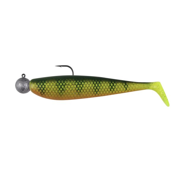 Fox Rage Bulk Loaded Zander Pro Shads UV Natural Perch 12cm 4/0 50gr Kunststoffköder