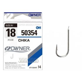   Owner Chika 50354 08 Haken mit Platte, mit Widerhaken für Brassen 14 Stk.