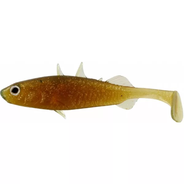 WESTIN Stanley the Stickleback Shadtail 5,5cm 1,5g Motoroil Gold 6 Stück Plastikköder