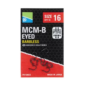 Preston McmB Hooks 14 Mit Öse, Widerhakenloser Haken 10Stk