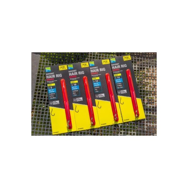 Preston 10 cm Bayonet Hair Rigs Vorgebundener Haken 10 KKH