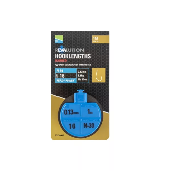 Preston Revalution Hooklengths N30 Size 12