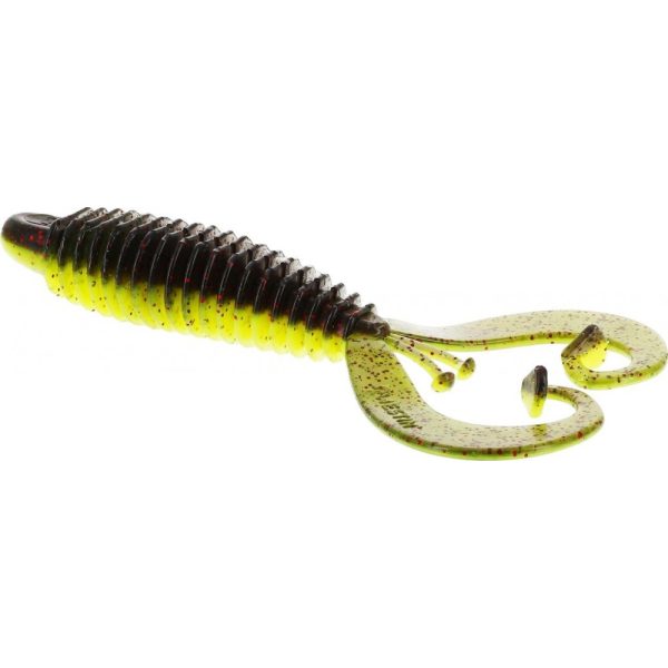 WESTIN RingCraw Curltail 9cm 6g Black/Chartreuse 5 Stk. Plastik-Kunstköder