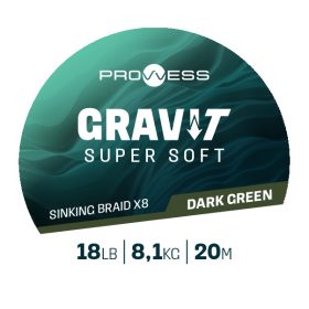   Prowess Gravi-T Super Soft X8 Dunkelgrüne Sinkende geflochtene Vorfachschnur 25lb 20m