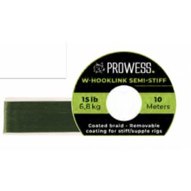   Prowess W-HOOKLINK SEMI-STIFF BRAID 15LB GREEN geflochtenes Karpfenvorfach, ummanteltes geflochtenes Vorfach
