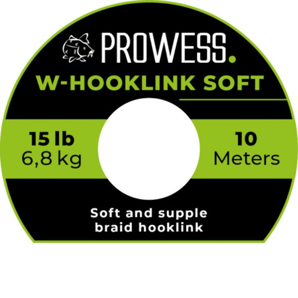 Prowess W-Hooklink Soft Braid 10m 35lb Grün Geflochtene Vorfachschnur
