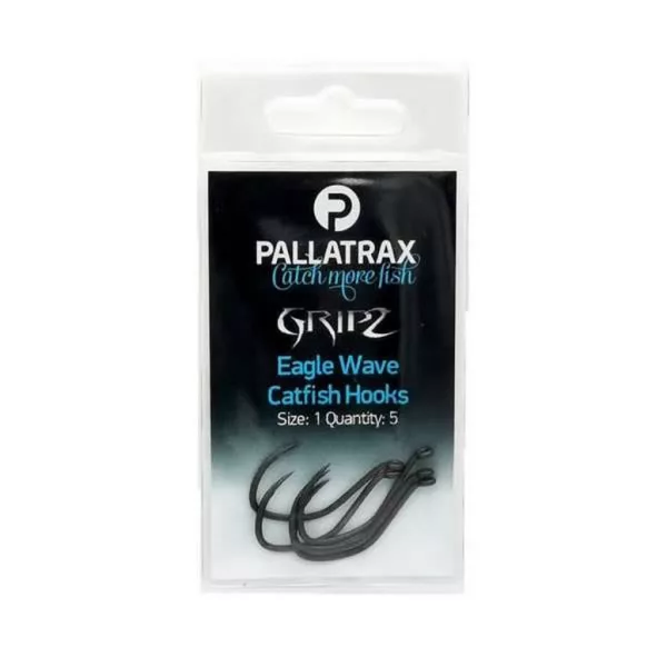 Pallatrax Gripz Catfish Hooks 1/0 Wels-Haken mit Öhr, widerhakenlos 5db