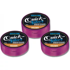   Kriston Quicksilver Shock Leader 25lbs 20m Geflochtene Vorfachschnur-Braun