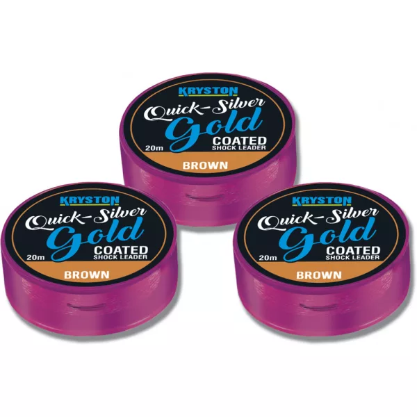 Kriston Quicksilver Gold Shock Leader 35lbs 20m Geflochtene Vorfachschnur-Braun