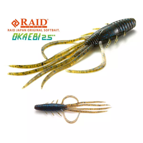 Raid Oka Ebi 6,3cm 020 Dark Cinnamon Blu Flk Plastikköder 8 St.