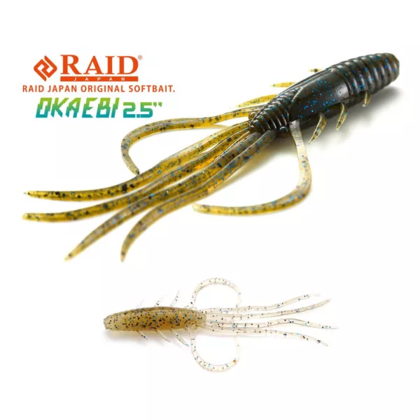 Raid Oka Ebi 6,3cm 046 Blue Sujiebi Plastikköder 8Stk