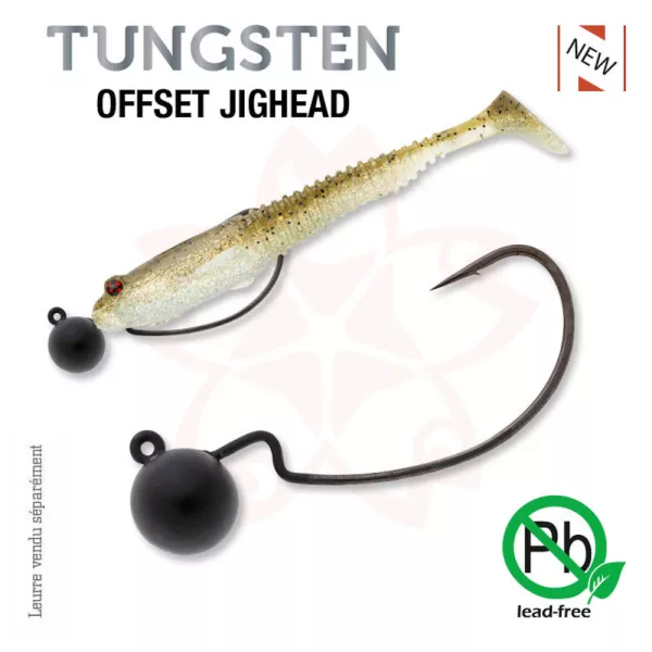Sakura - TUNGSTEN OFFSET JIGHEAD 1/8 - 3,5G / Hook #2/0 x 2pcs (Farbe Schwarz) - JIG Kopf