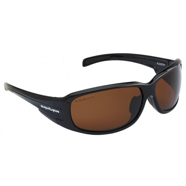 Sakura - ALQUEVA RAHMEN- Acetatlinse - Farbe Braun / Kupfer - glänzendes Schwarz - Größe XL - Sonnenbrille - Angelbrille