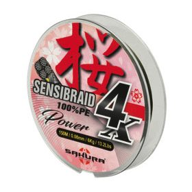   Sakura Sensibraid 4 geflochtene Schnur - CHART 150 M - 0.12 mm / 8Kg / 17.6Lbs