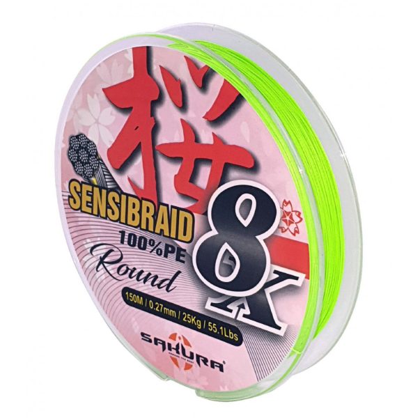 Sakura Sensibraid 8 geflochtene Schnur - CHART 150 M - 0.10 mm / 7Kg / 15.4Lbs