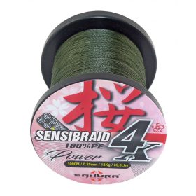  Sakura Sensibraid 4 geflochtene Schnur - GREEN 1000 M - 0.25 mm / 18Kg / 39.6Lbs