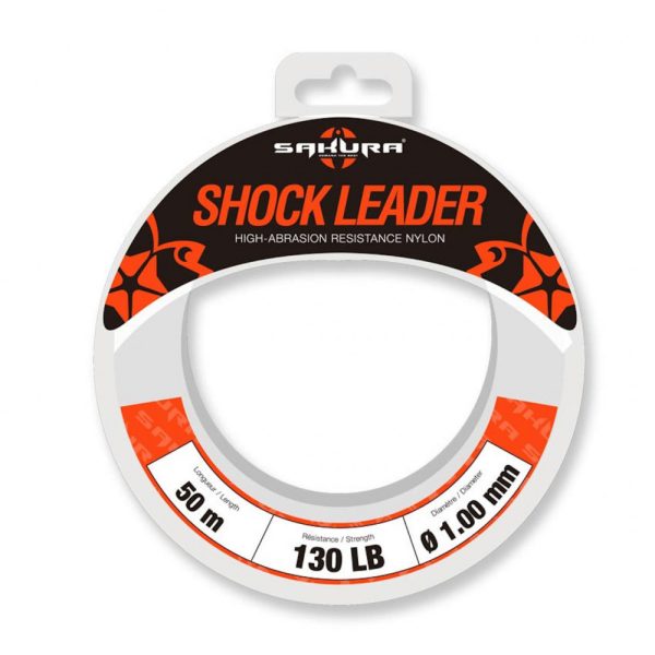 Sakura - SHOCK LEADER CLEAR 50 M - 1.00 mm / 130 Lb. Test - Vorfach - Fluorocarbon