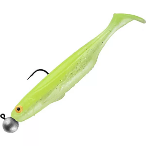 Sakura Shadura Rigged 100 Gummifisch UV Purple Charteuse Shad 100mm - 7gr - Ready Rig - Vormontiert