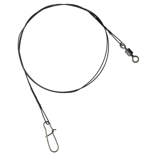 SERT - 7 STRAND TRACE + SWIVEL AND SNAP LINK - 50CM - 15KG - Bissfestes Vorfach