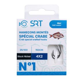   SRT Crab Rigged Special 0,30mm 150cm Monofil 2 Vorfachhaken 4x2Stk.