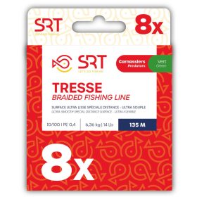 Sert Tresse 8x SRT Moosgrüne Geflochtene Schnur 0,24mm 135m