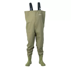 SRT Fisker Army Green PVC Waders Hosenträgerstiefel 46-47