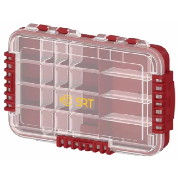 SRT 3076 Rot Wasserdichte Gerätebox mit 14 Fächern 35,5x22,5x5,6cm