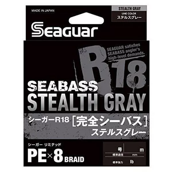 Seaguar R18 Kanzen Seabass Stealth Gray 150m 1,5Gou Geflochtene Hauptschnur