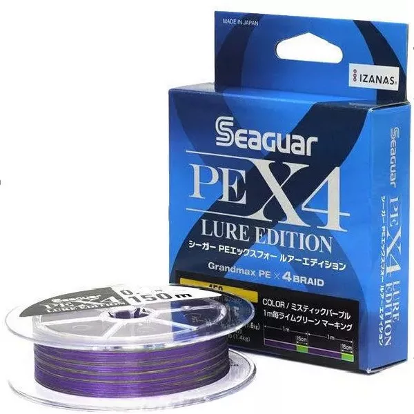 Seaguar PE X4 Lure Edition UL Lila 0,09mm 150m Geflochtene Hauptschnur
