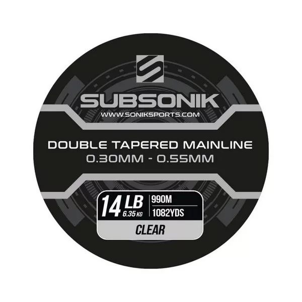 Subsonik Double Tapered Main Line Clear 16Lb 990m sich verjüngende Monofil-Hauptschnur