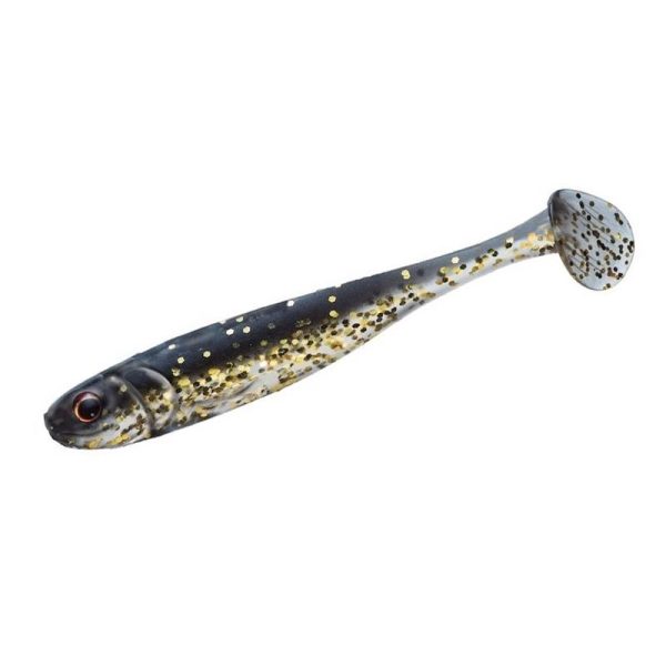 Major Craft Stabi Shad Slim 8,9cm #004 Black Gold Gummifisch 4 Stk.