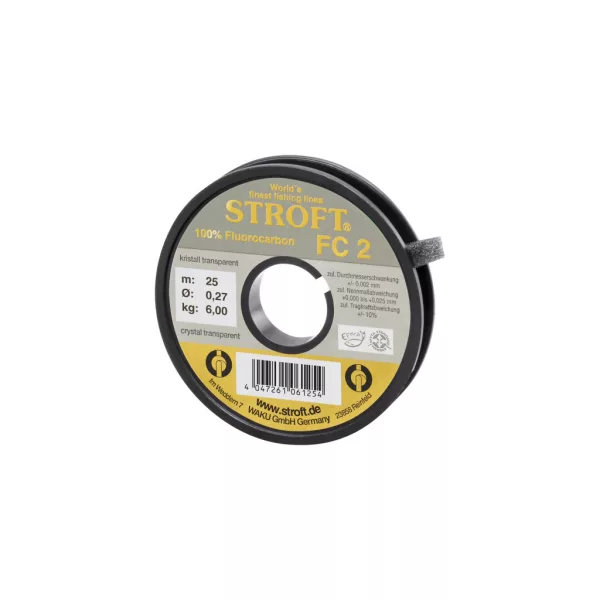 Stroft FC2 Kristálytiszta Áttetsző 0,27mm 25m Fluorocarbon Előkezsinór