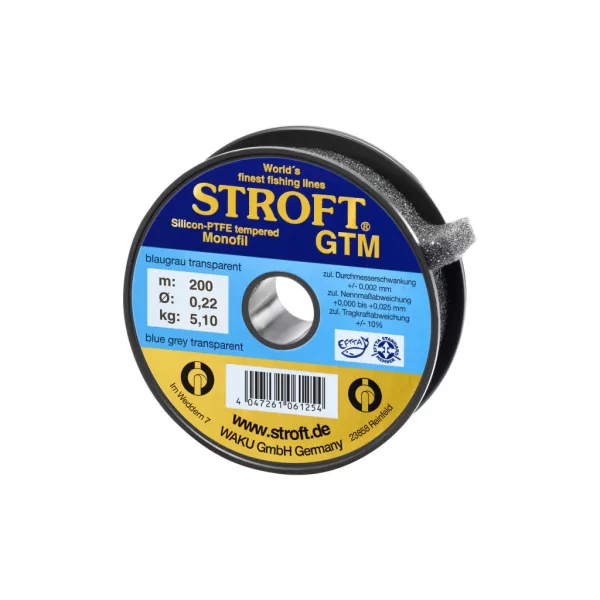 Stroft GTM Blaugrau Transparent 0,22mm 200m Monofile Hauptschnur
