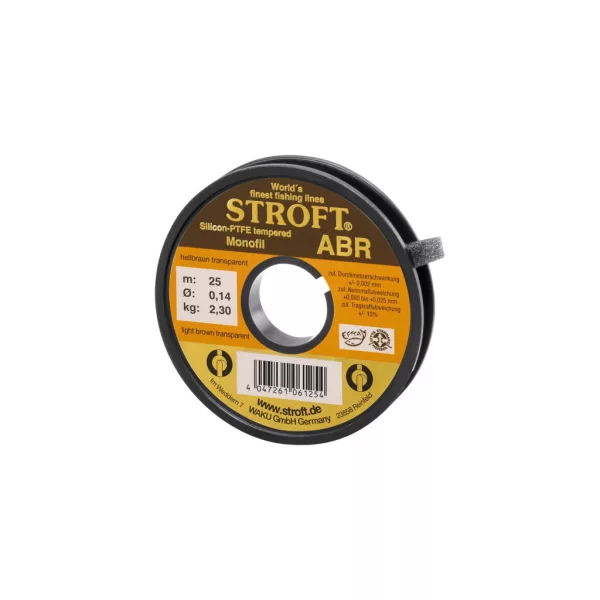Stroft ABR Hellbraun Transparent 0,14mm 25m Monofile Vorfachschnur