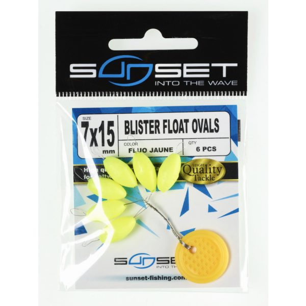 Sunset - BLISTER FLOAT OVAL FLUO YELLOW 7x15mm - Stopper